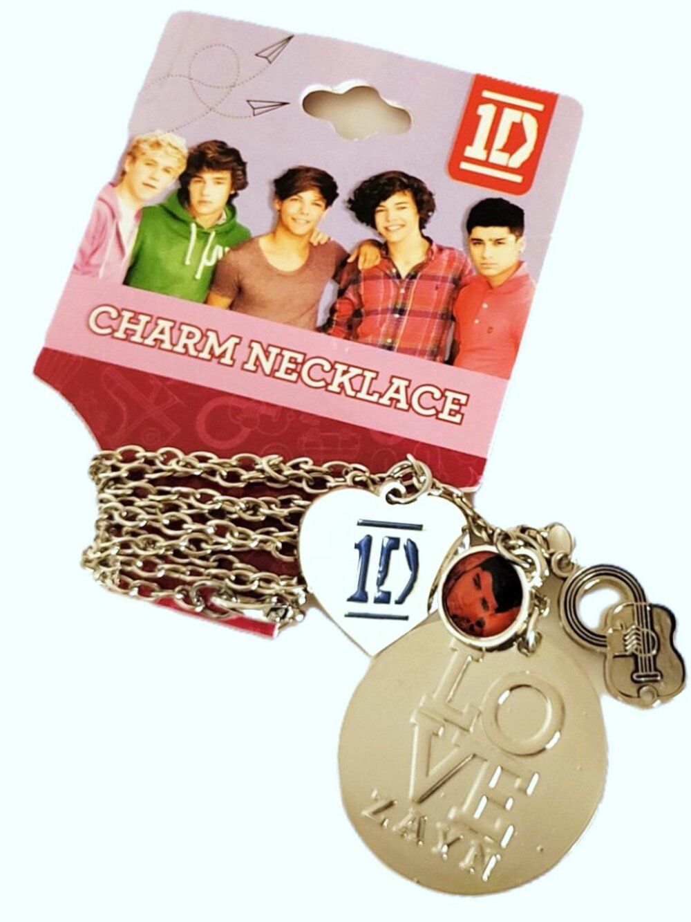 One Direction 1D "Love Zayn" Multi Charm & Pendant Necklace with Chain - NEW